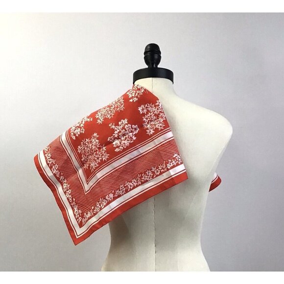 Vintage Scarf Made In Italy Red And White - Picture 2 of 4